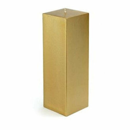 ZEST CANDLE CPZ-163-12 3 x 9 in. Metallic Bronze Gold Square Pillar Candle, 12PK CPZ-163_12